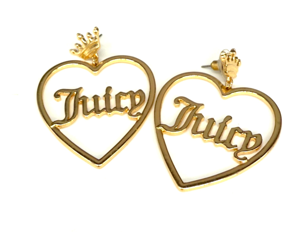 Vintage Juicy Couture Earrings Heart Hoops Crowns Y2k Retro