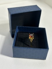 Vintage Red Cubic Zirconia Ring Gold Plated Womens Size 6.5