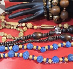 Antique Flat Mother Of Pearl Tiger Eye Gemstone Wooden Beaded Mixed Jewelry Lot