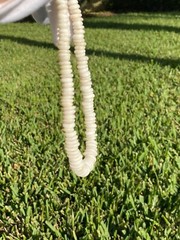 Vintage Hawaiian Surfer Puka Shell Bead Necklace 15 Inch Graduated up to 12+mm