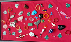 whole bunch jewelry charms pendants gemstones vtg lot crystal perfume bottle #2