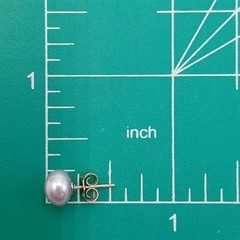 VTG 925 Lavender 6mm Pearl Stud Earrings Sterling Silver Round Cultured Estate