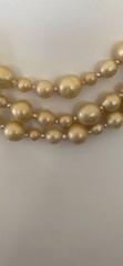 Vintage Unsigned Miriam Haskell Baroque Faux Pearl 3 Strand Necklace