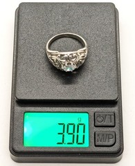 Vintage Elegant RING Silver 925 with Big Bright Stone -size: 9US (18.8mm) | #113