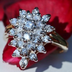 10k yellow gold ring 1.00ct natural diamond size 6.5 handmade 4.65gr Gab130