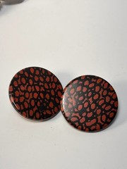 Vintage Maximalist Clip Earrings Chunky Abstract White Lucite Mixed Metal Tones