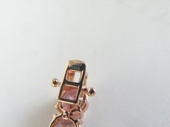 Vintage Sterling Silver 925 RoseGold on Large Pink Gemstone Tennis Bracelet 7.5″