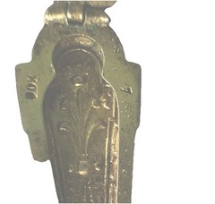ANTIQUE EGYPTIAN REVIVAL SILVER,ENAMEL SARCOPHAGUS & MOMMY CHARM OPEN PENDANT