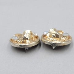 Vintage Seahorse Ocean Treasure Pierced Earrings Drop Gold tone 1.5″