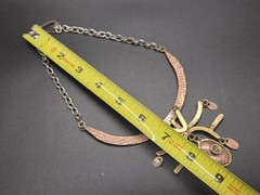 Vtg Brutalist Mixed Metals Abstract Bib Collar Choker Handmade Necklace AS IS