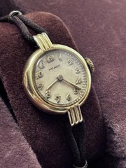 Antique Art Deco Movado Gold Filled Lady Wrist Watch / Gemex GF Band Mechanical