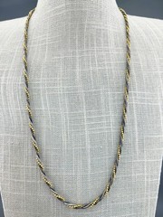 Napier Necklace Twisted Two Tone Multi Strand Silver Gold Tone Signed 24” READ