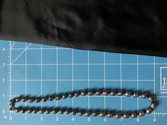 Pearl Necklace Hand Knotted Beads Oil Slick Peacock 9-10mm 925 Clasp 18″