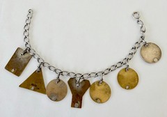 VTG 1940 Yosemite Winter Club Ski Charm Bracelet Sterling Silver Sugar Bowl CSA