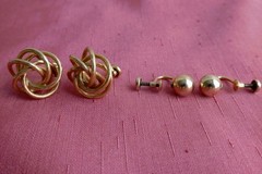 SCREW BACK/CLIP ON MID CENTURY EARRING PAIRS, NO FLAWS; PEARL,STEARLING + MORE