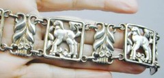 Art Nouveau McCLelland Barclay Sterling Lamb Bracelet 7.5″