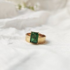 925 silver emerald ring vintage antique Handmade Size 7