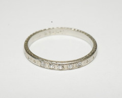 Original BELAIS 18k White Gold, Diamond Anniversary Ring – Dated 1927 – Size 7
