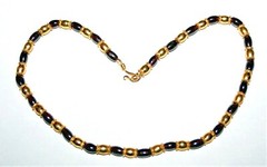 Vintage 1992 Signed MMA WAG Gold plated Brass & Garnet Beads 17″ Necklace