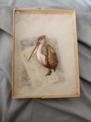 One Of A Kind Vintage Pelican Brooch Metal Recycled Yan’s Art Studio Beautiful