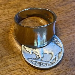 VNTG Signed NF 925 Nickel Free Polished Organic Ring Sterling Silver Size 8.5 A1