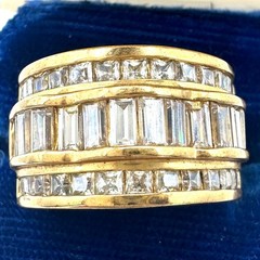 Ross Simons 925 sterling silver gold vermeil cubic zirconia cocktail ring size 7