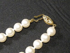 VTG Lot of 2 Quality Knotted Faux Pearl Heavy 16″ & 18″ Necklaces 6mm Nice Color