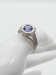 Designer $7000 3ct Natural Tanzanite VS G Diamond Platinum HALO Ring 8g
