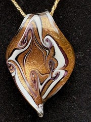 Vintage Marino Inspired Necklace Gold White Purple Adjustable Length