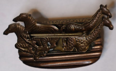 Noahs Ark Lapel pin mixed metals vintage Brooch 2.5 inches wide
