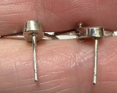 1990s Anthony Quinn LOVERS 925 Sterling Silver & 18K Yellow Gold Dangle Earrings
