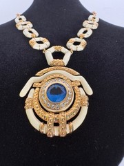 JBK Camrose & Kross Jackie Kennedy Enamel Necklace 21″ 28.32g Box COA