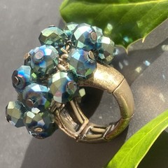 Vintage Ring Estate Jewelry Pre-owned Purple Briolette Crystal Cha-Cha Any Size