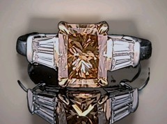 Vintage Platinum Engagement Ring 2.34ct.Natural Champagne Radiant Diamond GIA