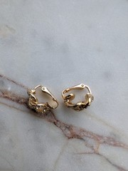 Vintage Christian Dior Gold-Tone Knotted Rope Clip-On Earrings