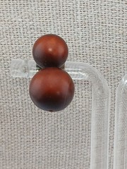 MID CENTURY moon glow brown graduated lucite beads necklace clip earrings set