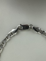 Vintage Sterling Silver 5mm Mariner Link Chain Bracelet 8”