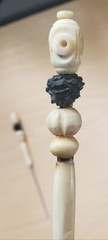 Antique Vintage 2 Hat Stick Pins / 3 +1/8″ Shaft – POSSIBLY ASIAN