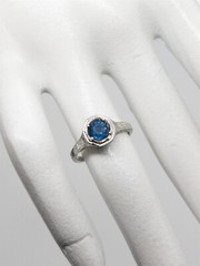 Antique 1920s $3000 1ct Ceylon Blue Sapphire 19k White Gold Filigree Ring