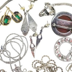 Lot 15pc WEARABLE Sterling Silver Jewelry Necklaces Earrings Art Deco Etc