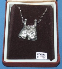 Vintage Genuine Pewter Shorts On A Clothesline Necklace The Medici Collection