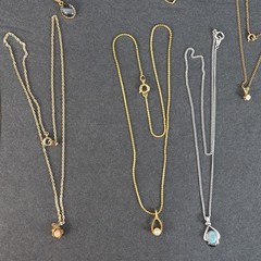 Vintage Dainty Pendant Necklace Gold Silver Tone Mixed Lot 8 Everyday Minimalist
