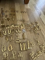 Vtg MONOGRAM Golden/Metallic Script/Letters Approximately 80+ Many Duplicates