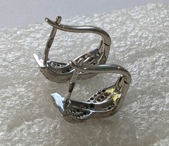 Vintage Earrings 925 silver Weight 3.51 g. Rhodium plated. Ukrainian jewelry.