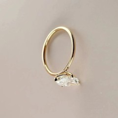 1.7Ct Marquise Cut Lab Created Diamond Engagement Solitaire Ring 14K Gold Finish