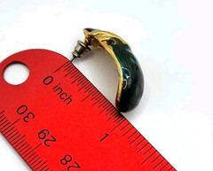 Vintage Enamel Swirl Huggie Stud Earrings Retro Purple Green Statement Jewelry