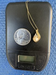 Vintage 10K Solid Yellow Gold Pearl & Diamond Swirl 18” Pendant Necklace 2.17g