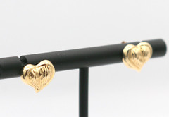 Lovely Dainty VTG Michael Anthony Ma 14K Yellow Gold Heart Stud Earrings .52g