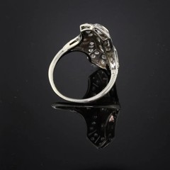 3.00Ct Round Lab-Created Diamond Milgrain Navette Art Deco Style Ring 925 Silver