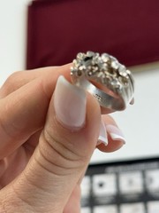 Vintage 925 Sterling Silver Smoky Quartz Cluster Ring Size 6 6.2g